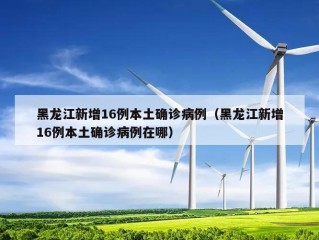 黑龙江新增16例本土确诊病例（黑龙江新增16例本土确诊病例在哪）